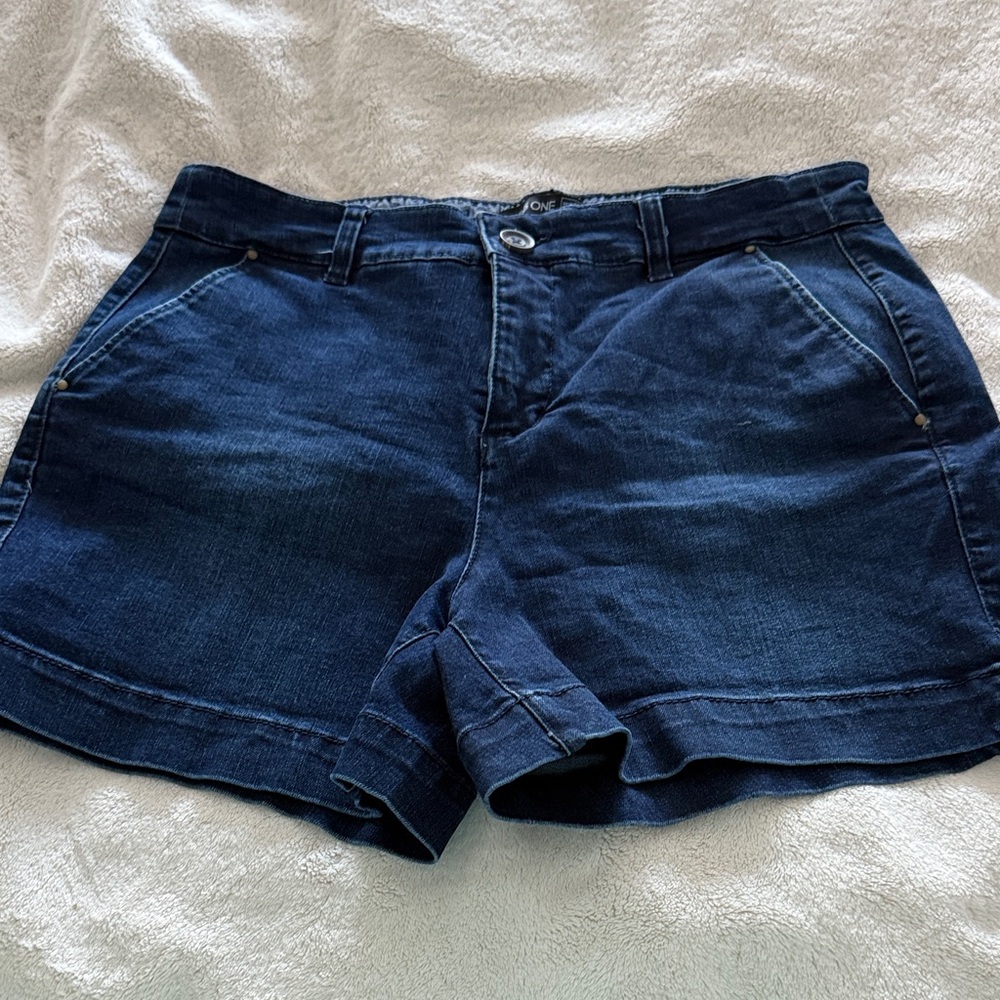 one 5 one Dark Blue Jean Shorts